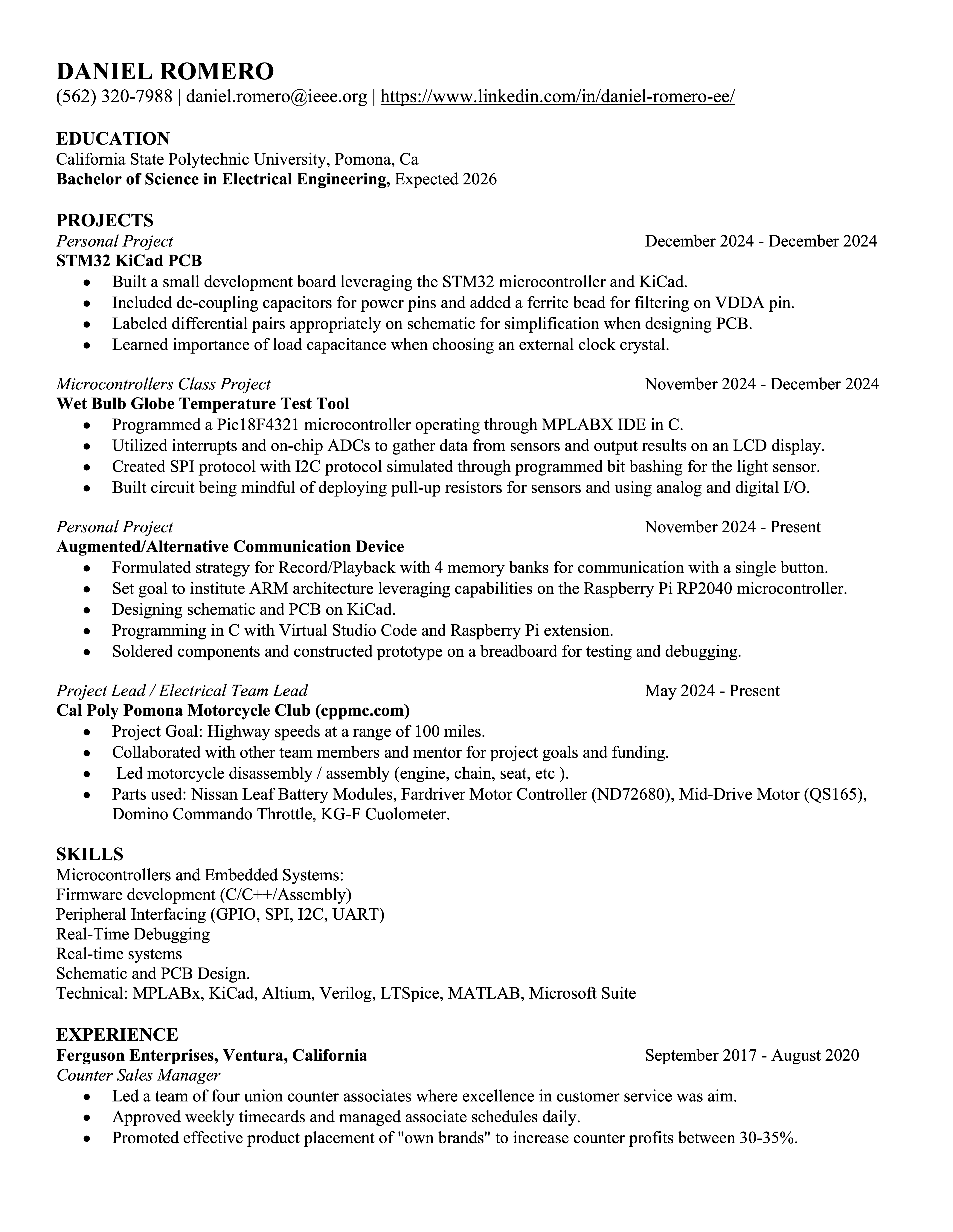 Resume Page 1